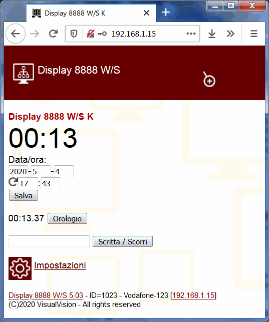 Display LED grande Wifi Seriale 