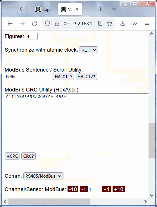 modbus CRC utility